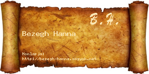 Bezegh Hanna névjegykártya